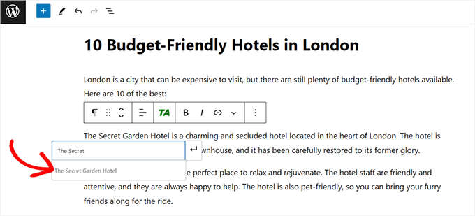 Type affiliate link names in the search form Type affiliate link names in the search form