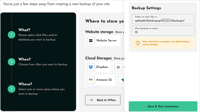 BackWPupでバックアップを保存するファイルを選択する