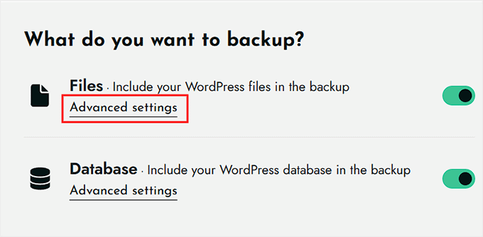 BackWPupで詳細設定リンクをクリックする