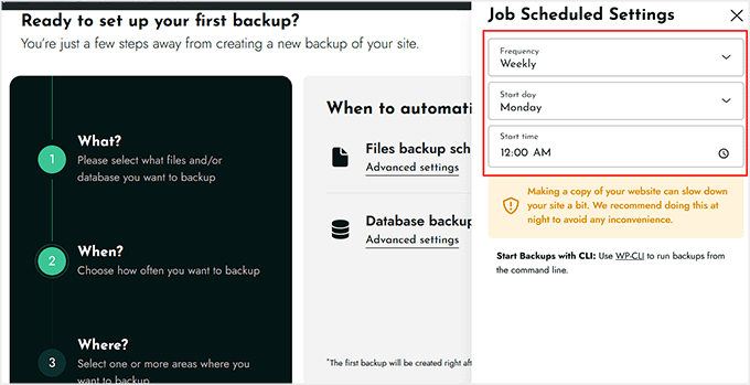 BackWPupでバックアップスケジュールの設定を微調整する