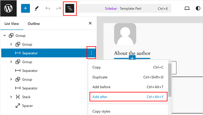 Ajout d'un nouveau bloc via la vue liste FSE