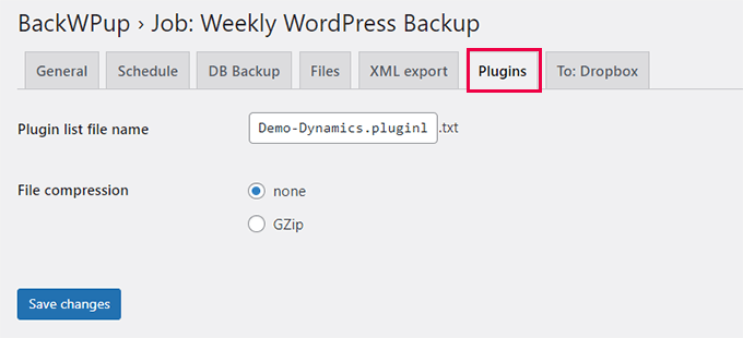 Plugin list backup Plugin list backup