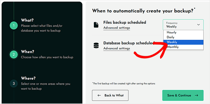 BackWPupでバックアップ頻度を週次スケジュールにする