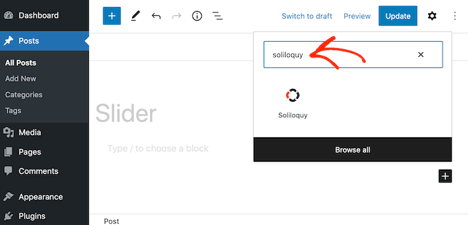 Adding a slider to a WordPress website using a block Adding a slider to a WordPress website using a block