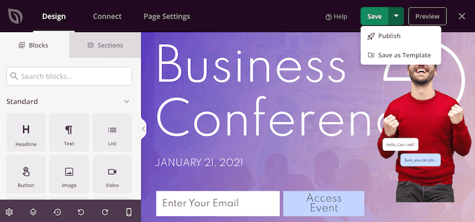 Publishing a custom page design using the SeedProd page builder Publishing a custom page design using the SeedProd page builder