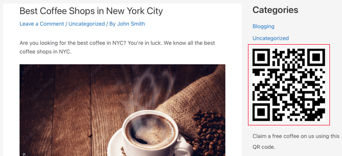 QR Code in Widget Preview QR Code in Widget Preview