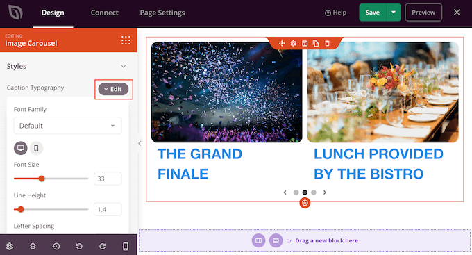SeedProd's typography settings SeedProd's typography settings