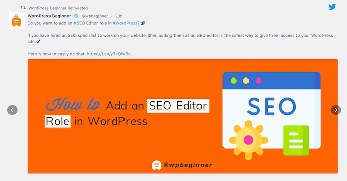 A Twitter slider, created using Smash Balloon A Twitter slider, created using Smash Balloon