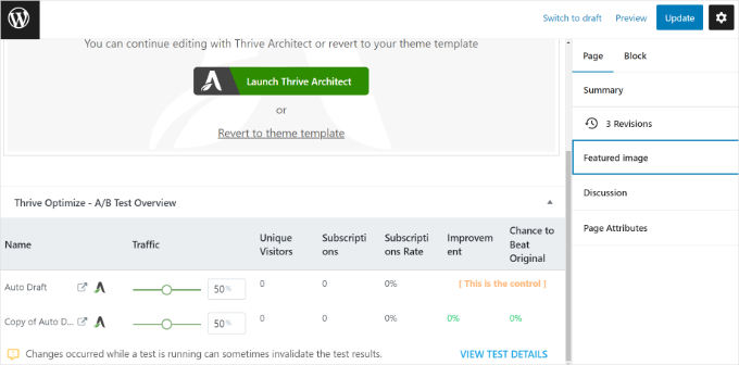 View Thrive Optimize metabox View Thrive Optimize metabox