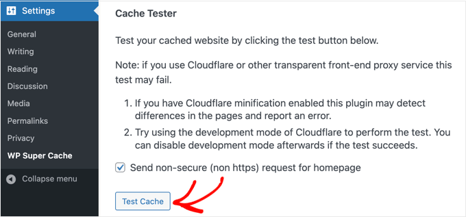 WP Super Cache - Probador de caché WP Super Cache - Probador de caché