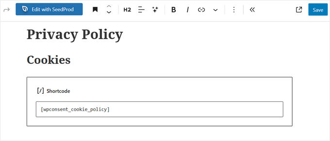 Enter cookie declaration shortcode Enter cookie declaration shortcode