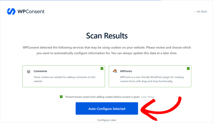 Auto-configure the services that are using cookies on your site Auto-configure the services that are using cookies on your site