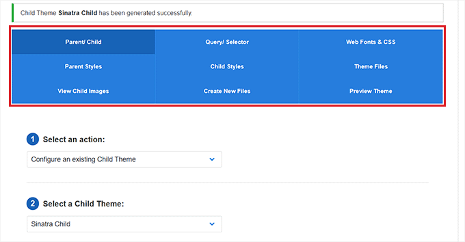 Child theme created Child theme created