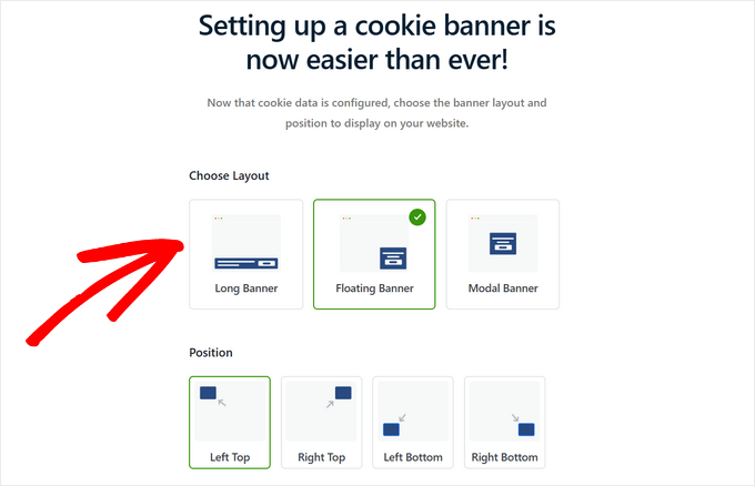 Choose the cookie popup layout Choose the cookie popup layout
