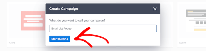 Campaign title Click start building