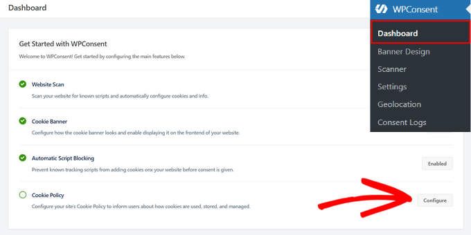 Configure cookie policy in WPConsent Configure cookie policy in WPConsent