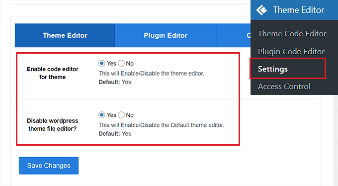 Configure theme editor settings Configure theme editor settings