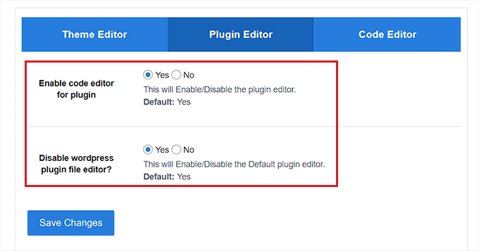 Configure plugin editor settings Configure plugin editor settings