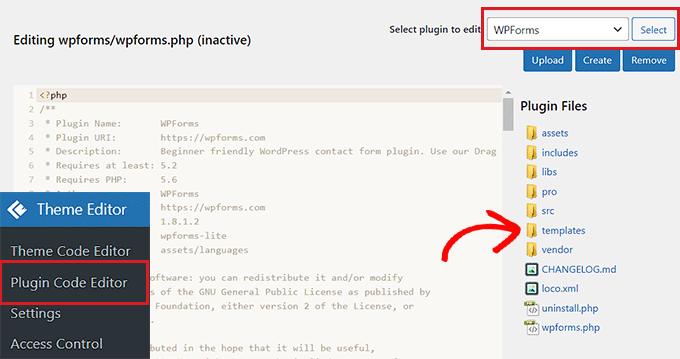 Edit plugin files Edit plugin files