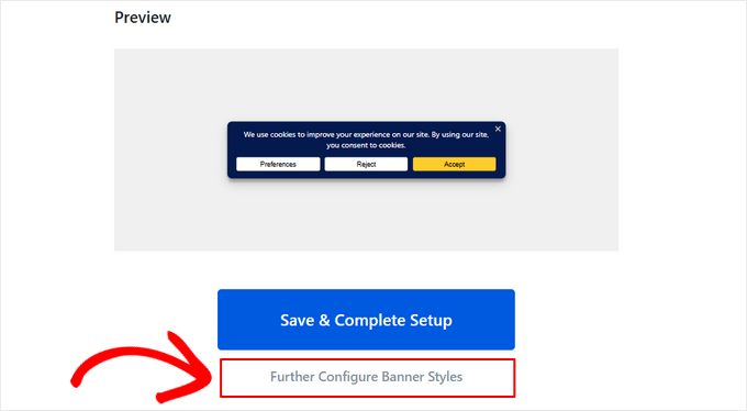 Further configure banner styles Further configure banner styles