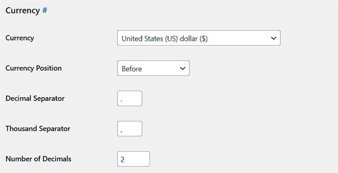 Choose a currency for your hotel