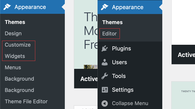 Identifying a Classic and Block Theme