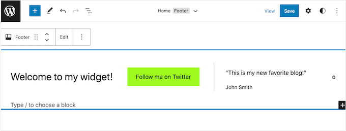 Creating a custom widget using the full-site editor (FSE) Creating a custom widget using the full-site editor (FSE)