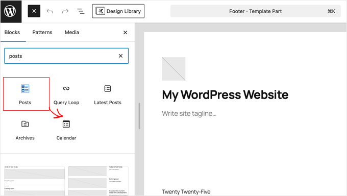 Adding the Kadence Posts Block to a Block Theme Template Part Adding the Kadence Posts Block to a Block Theme Template Part