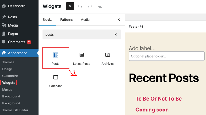 Adding the Kadence Posts Block to a Classic Theme Widget Area Adding the Kadence Posts Block to a Classic Theme Widget Area