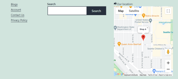 Maps preview in widget area Maps preview in widget area