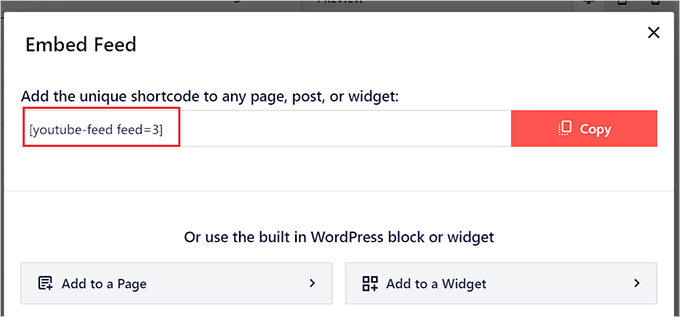 Copy the embed code for the feed Copy the embed code for the feed