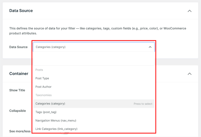 Choosing a data source