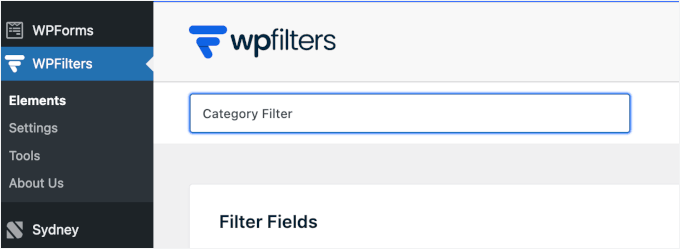 Naming the filter