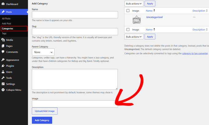 Nuevo campo de imagen para categorías en WordPress
