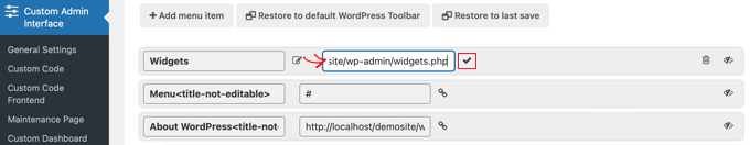 Link zum neuen benutzerdefinierten Menüelement hinzufügen