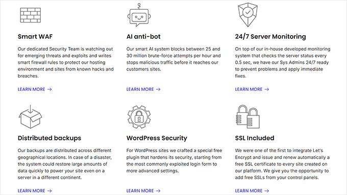 SiteGround security features