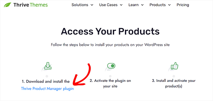 Install the Thrive Product Manager plugin Install the Thrive Product Manager plugin