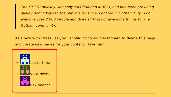 Aperçu de l'affichage aléatoire des utilisateurs sur un thème de bloc Aperçu de l'affichage aléatoire des utilisateurs sur un thème de bloc