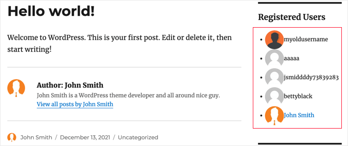 randomuserswidgetpreview Lister les utilisateurs enregistrés aléatoires dans un widget