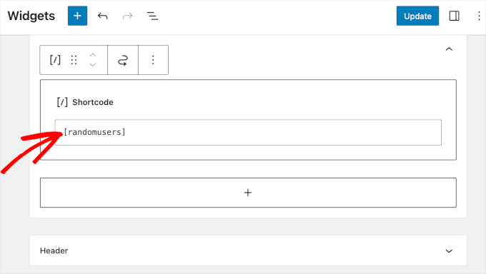 Ajout du shortcode d'utilisateurs aléatoires Ajout du shortcode d'utilisateurs aléatoires