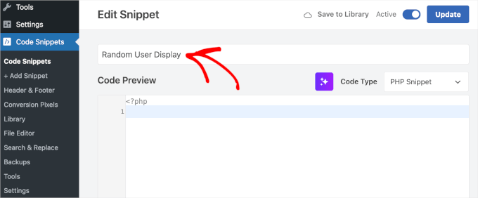 Nommer l'extrait de code personnalisé Nommer l'extrait de code personnalisé