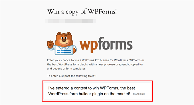 Esempio di una casella 'click to tweet' Esempio di una casella 'click to tweet'
