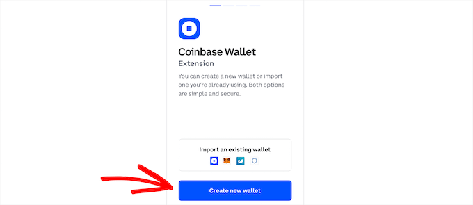 Click create new wallet Click create new wallet