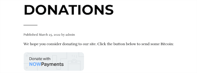 Bitcoin donation button example Bitcoin donation button example