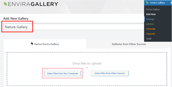Add new gallery Add new gallery