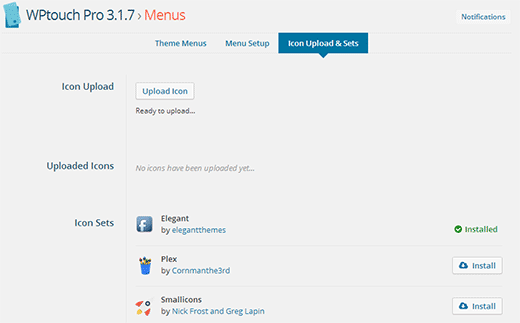 Bir simge seti seçin ve yükleyin veya kendi simgenizi yükleyin