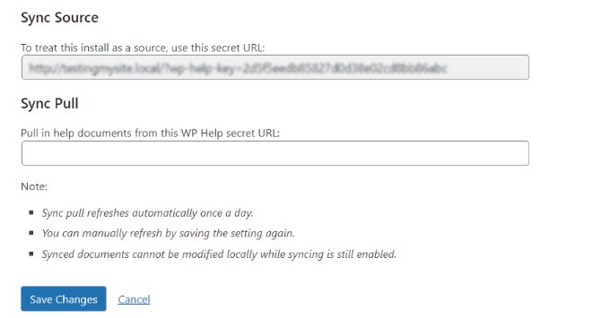 Sync source settings Sync source settings