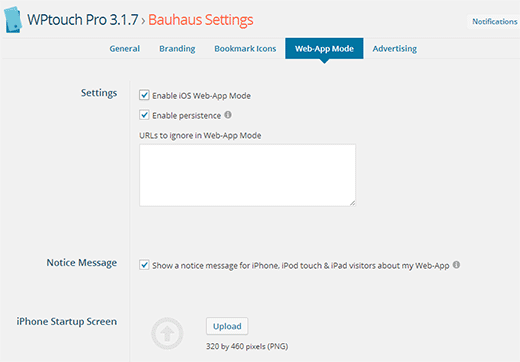 iOS cihazlar için web uygulaması modunu açma