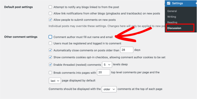 Uncheck comment author Uncheck comment author