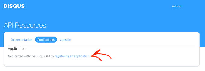 Disqus アプリの登録